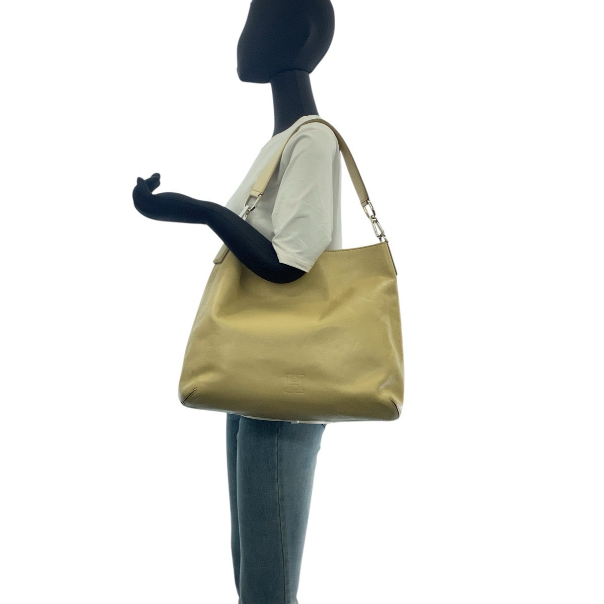 20580
HIROFU Hirofu Beige Cream Silver Hardware Leather 2007601 Shoulder Bag Women's ABP8