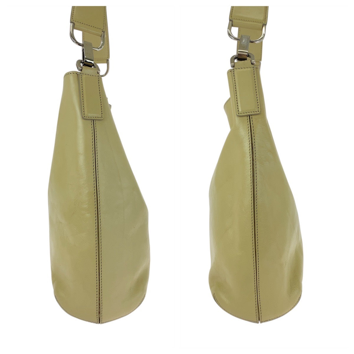 20580
HIROFU Hirofu Beige Cream Silver Hardware Leather 2007601 Shoulder Bag Women's ABP8