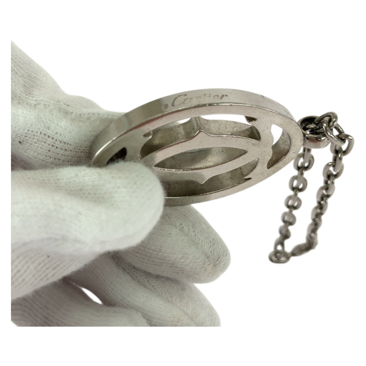 20581
CARTIER カルティエ ダブルC シルバー ステンレス T1220148 キーホルダー キーチェーン メンズ AB7