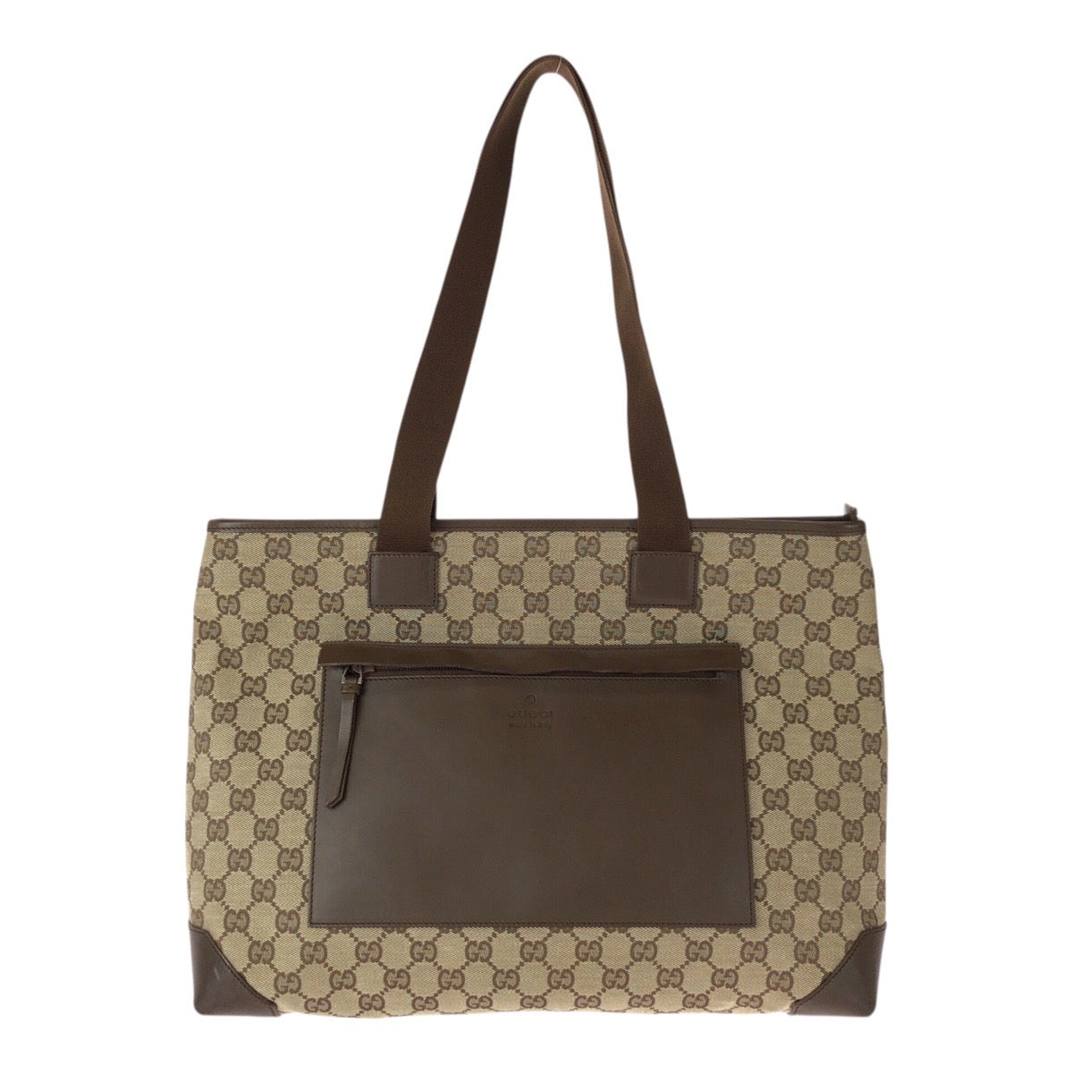 20587
GUCCI グッチ ブラウン ベージュ シルバー金具 GGキャンバス / レザー 34339 トートバッグ ショルダーバッグ レディース AB35