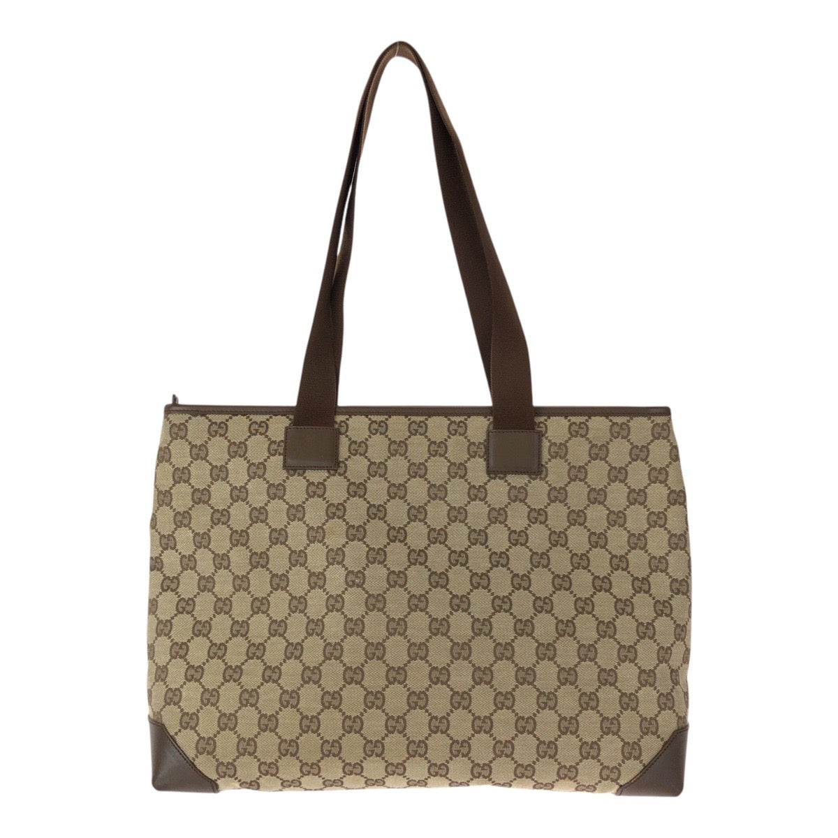 20587
GUCCI グッチ ブラウン ベージュ シルバー金具 GGキャンバス / レザー 34339 トートバッグ ショルダーバッグ レディース AB35