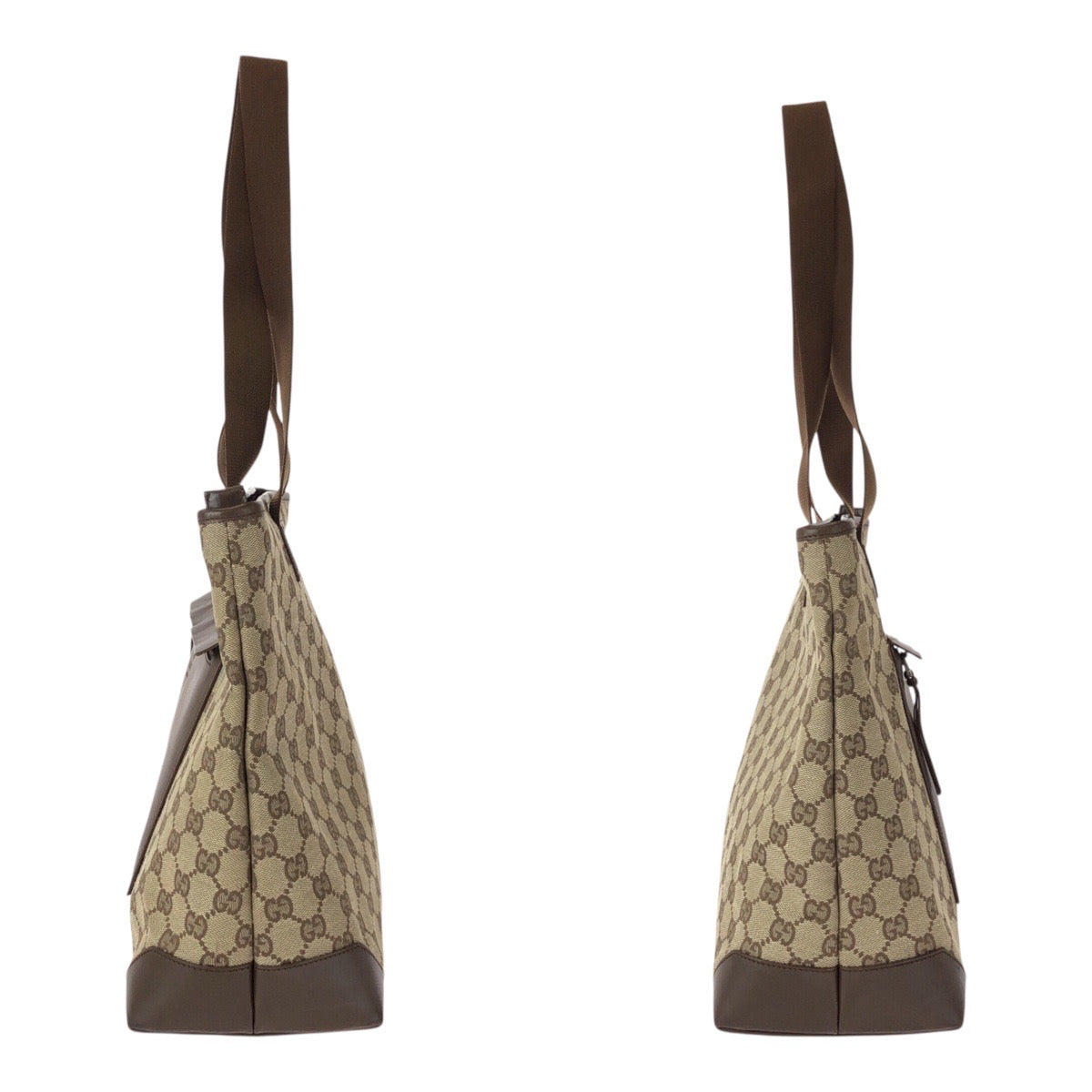 20587
GUCCI グッチ ブラウン ベージュ シルバー金具 GGキャンバス / レザー 34339 トートバッグ ショルダーバッグ レディース AB35