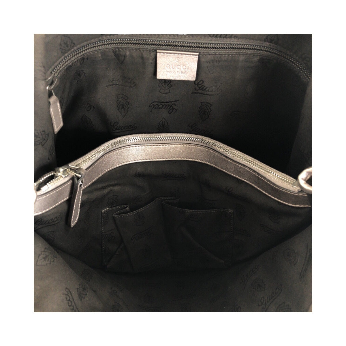 20588
GUCCI Imprime Metallic Brown Silver Hardware PVC 223668 Tote Bag Handbag Women's AB30