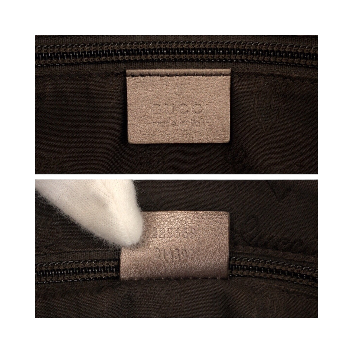 20588
GUCCI Imprime Metallic Brown Silver Hardware PVC 223668 Tote Bag Handbag Women's AB30