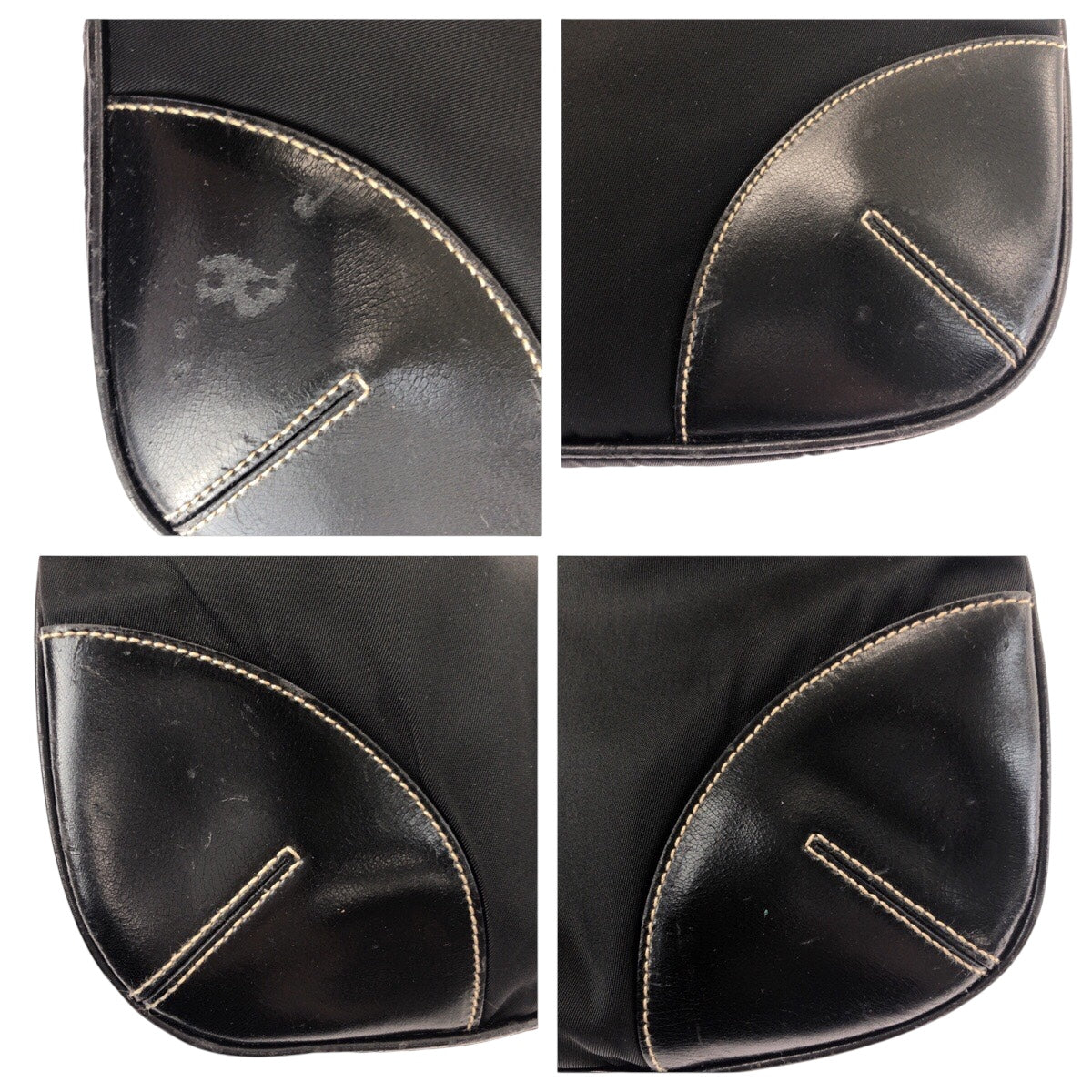 20589
PRADA プラダ テスート 三角ロゴプレート ブラック 黒 シルバー金具 ナイロン / レザー ショルダーバッグ ポシェット レディース ABP38