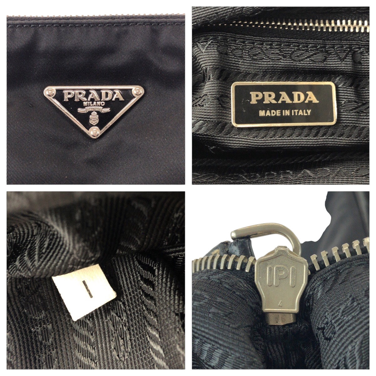 20589
PRADA プラダ テスート 三角ロゴプレート ブラック 黒 シルバー金具 ナイロン / レザー ショルダーバッグ ポシェット レディース ABP38