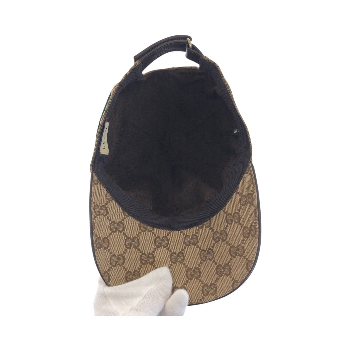 20591
GUCCI グッチ シェリーライン サイズM/58cm ベージュ ブラウン GGキャンバス 200035 キャップ 男女兼用 メンズ AB24