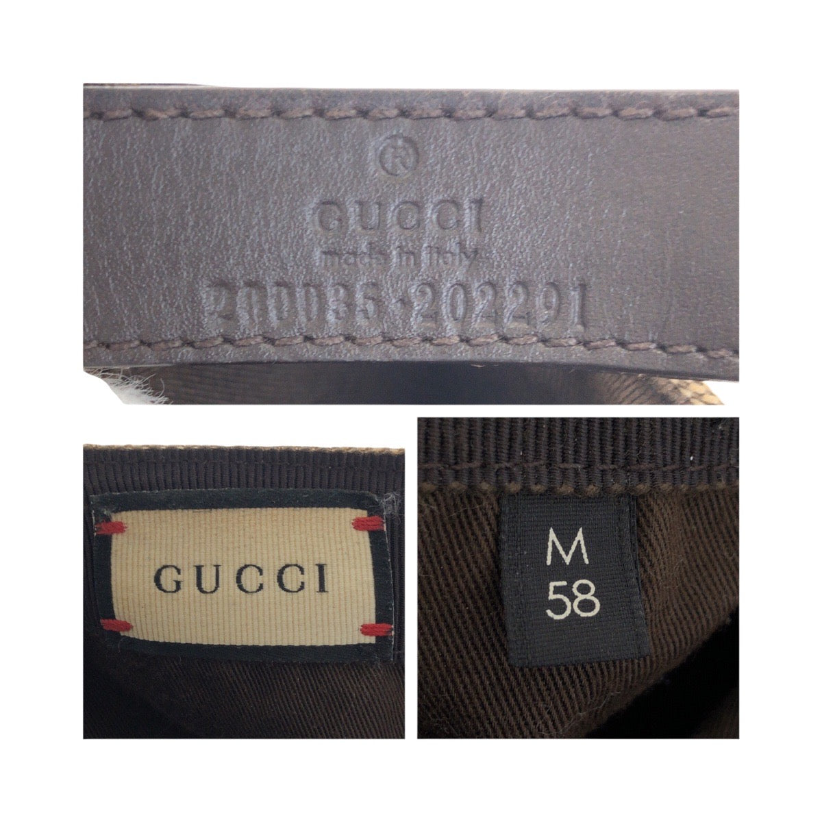 20591
GUCCI グッチ シェリーライン サイズM/58cm ベージュ ブラウン GGキャンバス 200035 キャップ 男女兼用 メンズ AB24