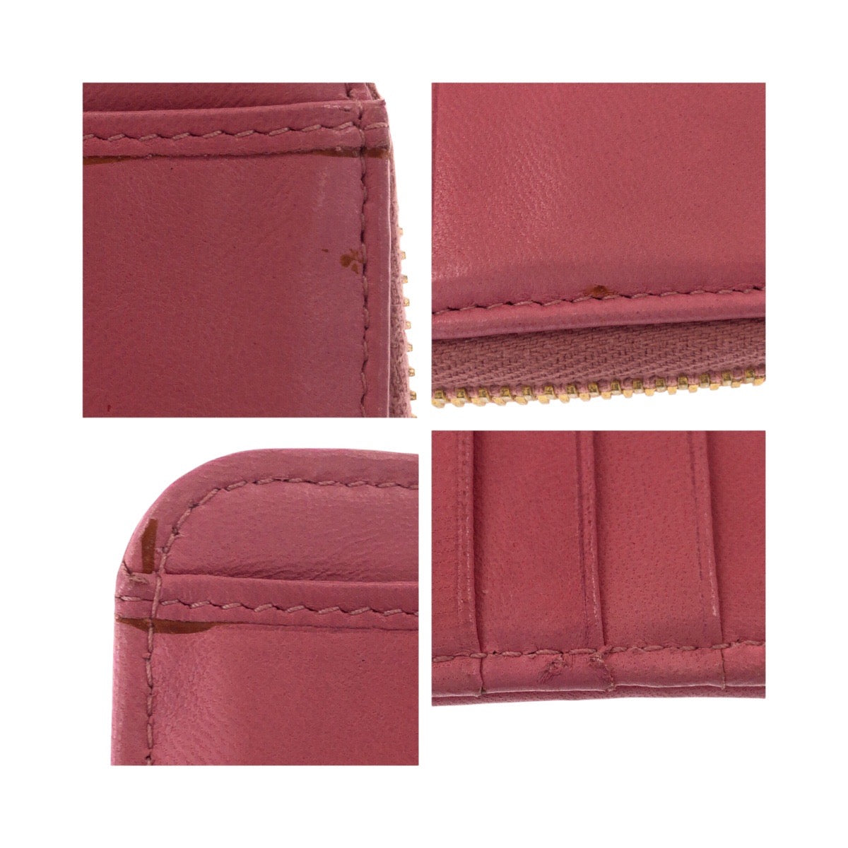 20593
MIUMIU ミュウミュウ マテラッセ ピンク ゴールド金具 レザー 二つ折り財布 コンパクトウォレット レディース ABP21