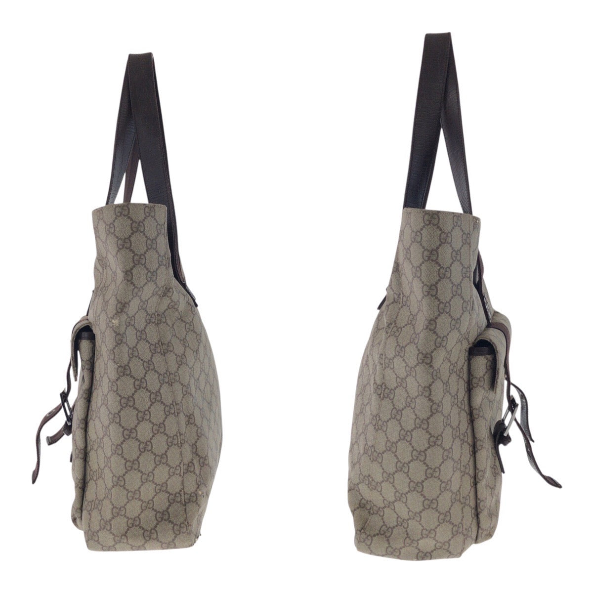 20596
GUCCI グッチ ベージュ ブラウン シルバー金具 GGスプリームキャンバス / レザー 141196 トートバッグ ショルダーバッグ レディース B14