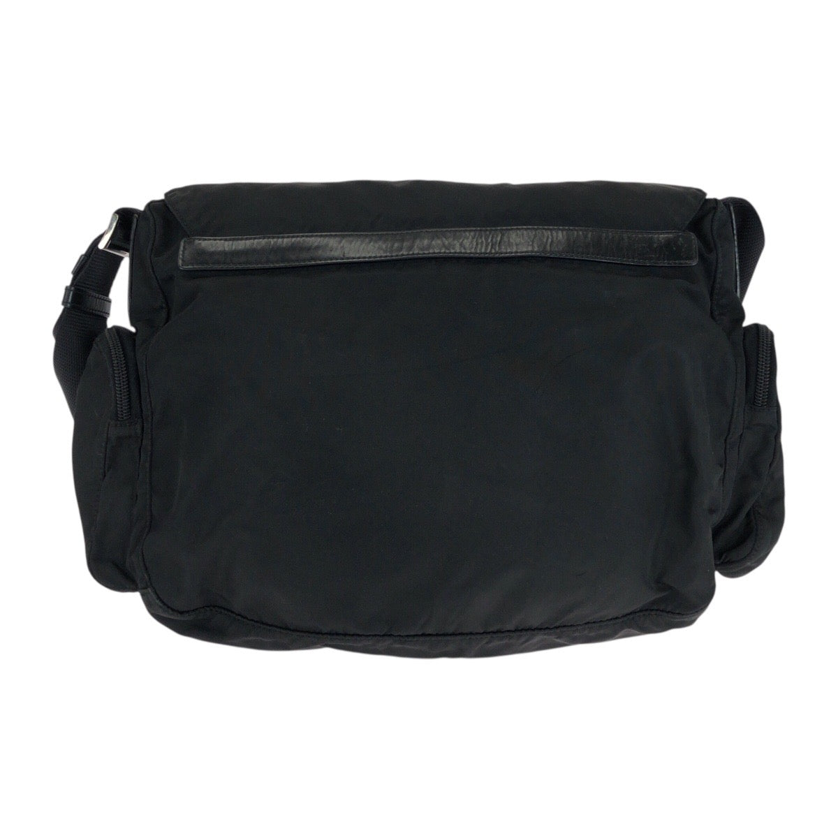 20598
PRADA プラダ テスート 三角ロゴプレート ブラック 黒 シルバー金具 ナイロン / レザー ショルダーバッグ メッセンジャーバッグ レディース ABP36