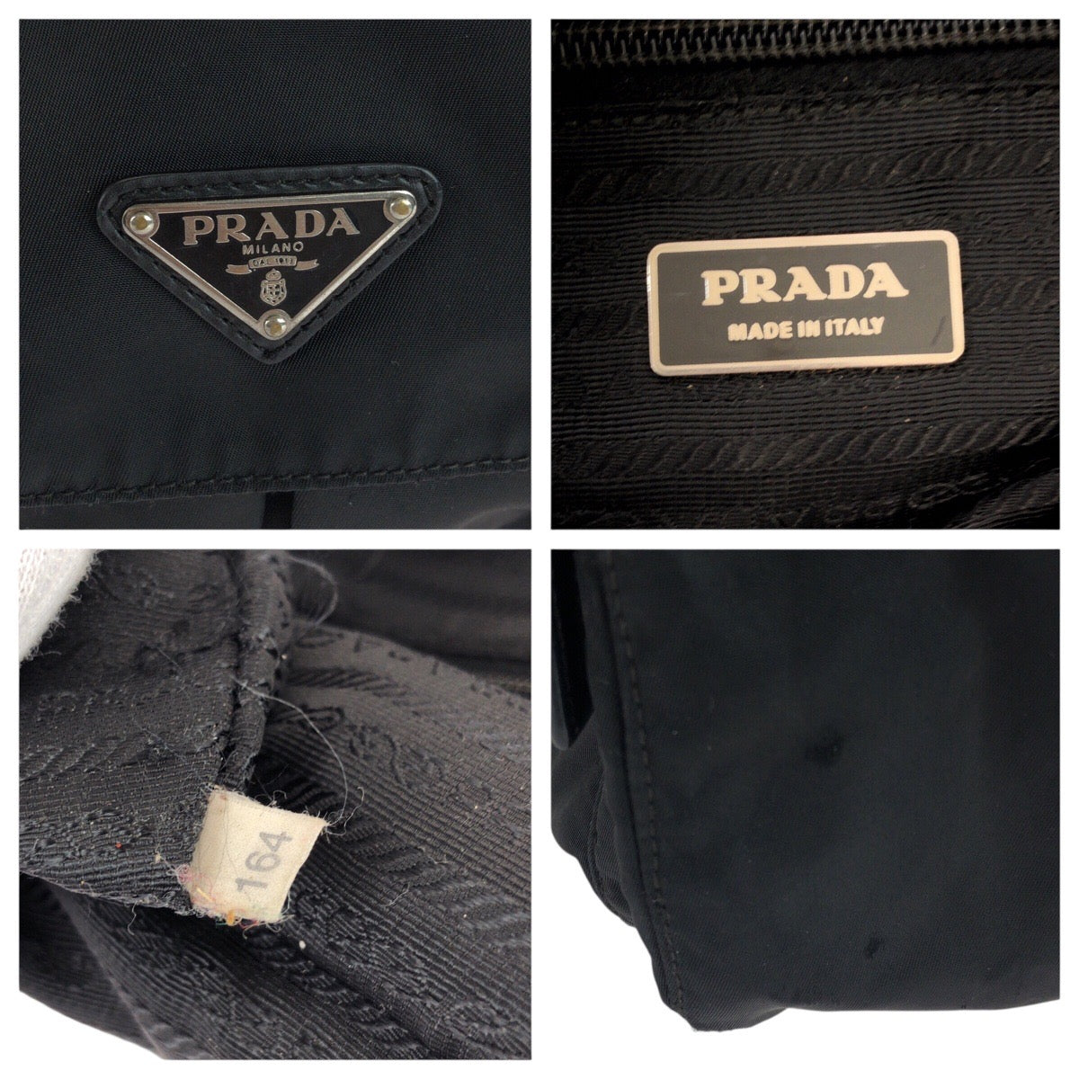 20598
PRADA プラダ テスート 三角ロゴプレート ブラック 黒 シルバー金具 ナイロン / レザー ショルダーバッグ メッセンジャーバッグ レディース ABP36