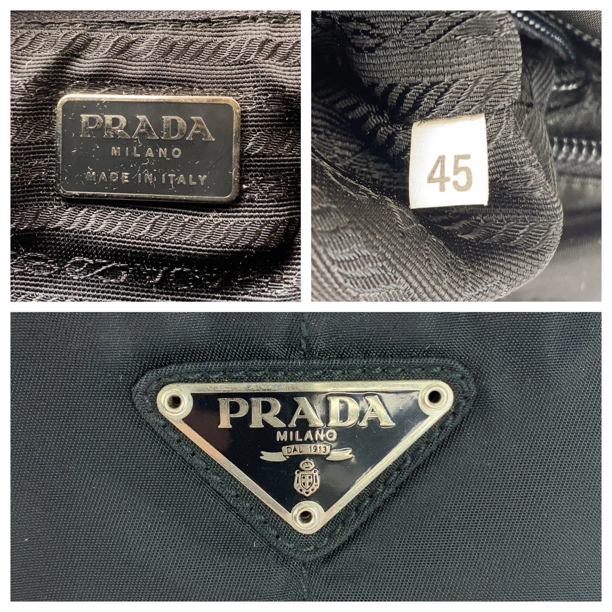 20599
PRADA プラダ テスート 三角ロゴプレート ブラック 黒 シルバー金具 ナイロン ショルダーバッグ ポシェット レディース ABP42