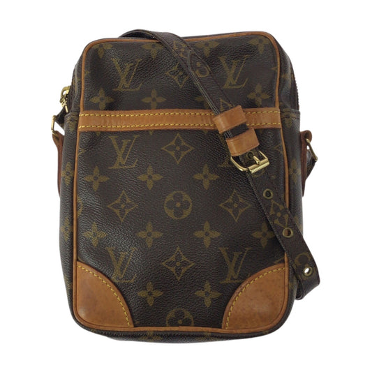 20600
LOUIS VUITTON ルイヴィトン モノグラム ダヌーブ ブラウン ゴールド金具 PVC / レザー M45266 ショルダーバッグ ポシェット レディース AB50