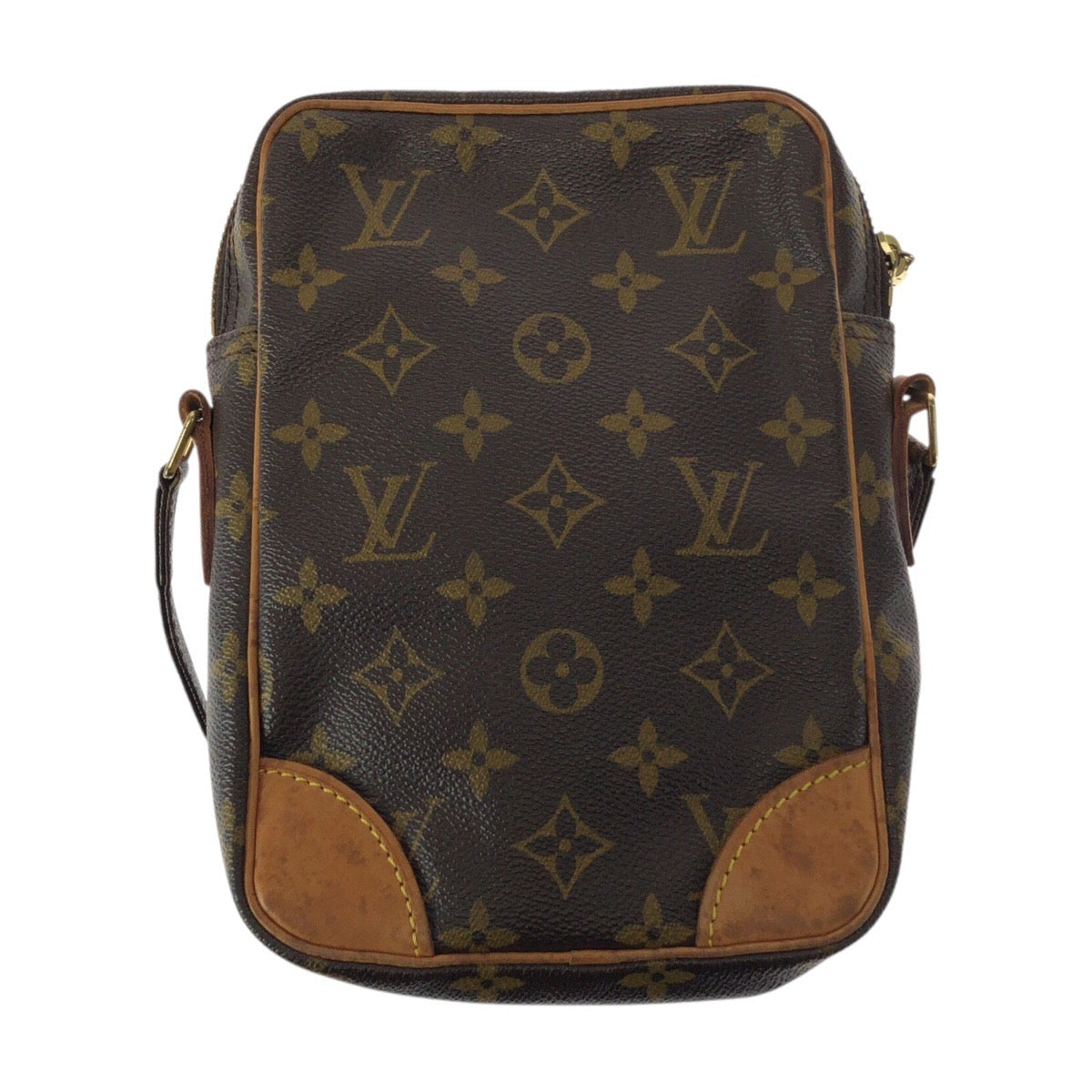 20600
LOUIS VUITTON ルイヴィトン モノグラム ダヌーブ ブラウン ゴールド金具 PVC / レザー M45266 ショルダーバッグ ポシェット レディース AB50