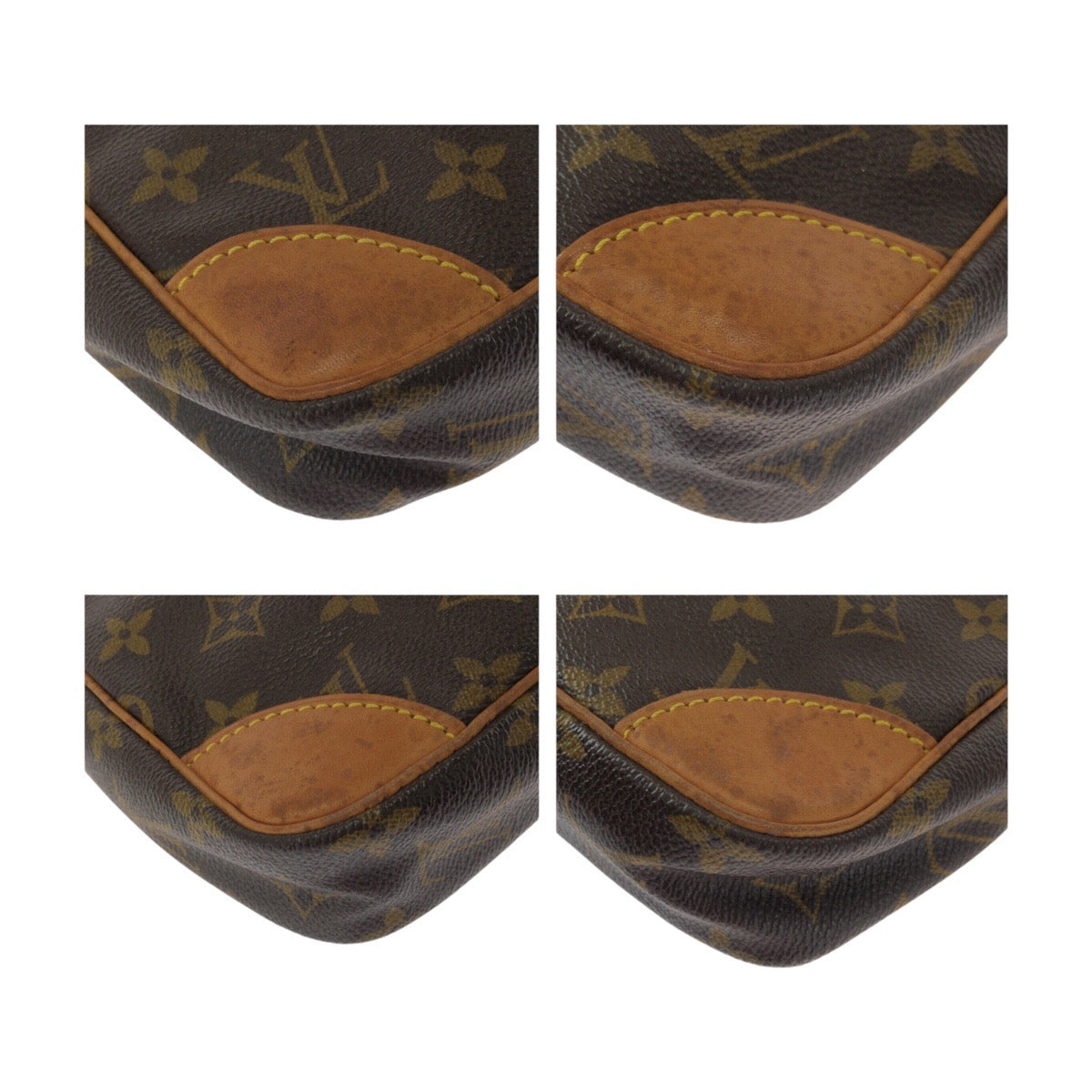 20600
LOUIS VUITTON ルイヴィトン モノグラム ダヌーブ ブラウン ゴールド金具 PVC / レザー M45266 ショルダーバッグ ポシェット レディース AB50