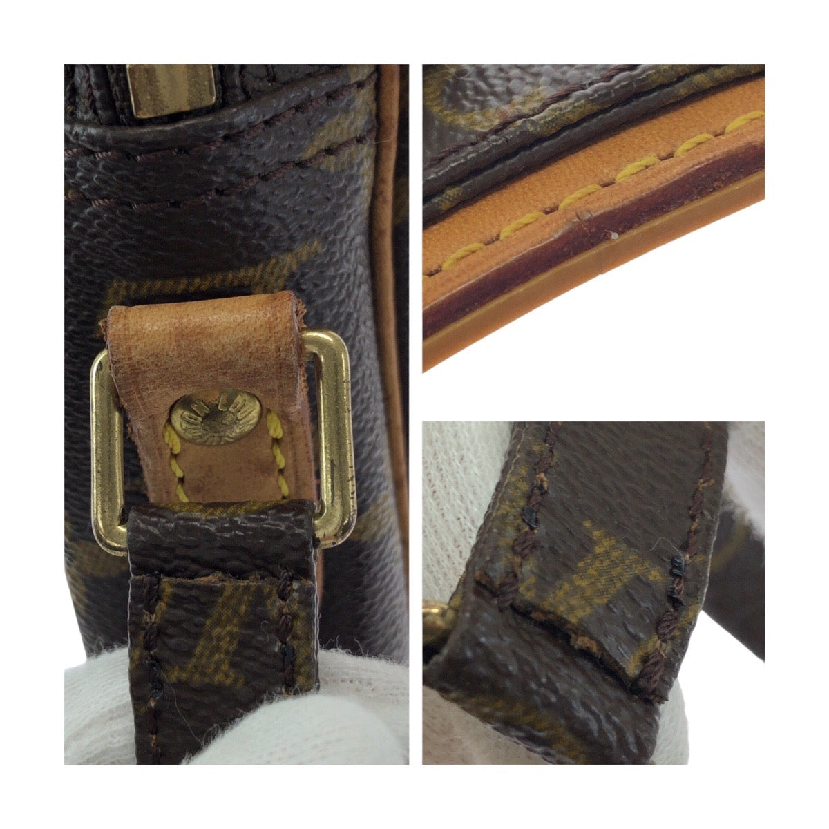 20600
LOUIS VUITTON ルイヴィトン モノグラム ダヌーブ ブラウン ゴールド金具 PVC / レザー M45266 ショルダーバッグ ポシェット レディース AB50