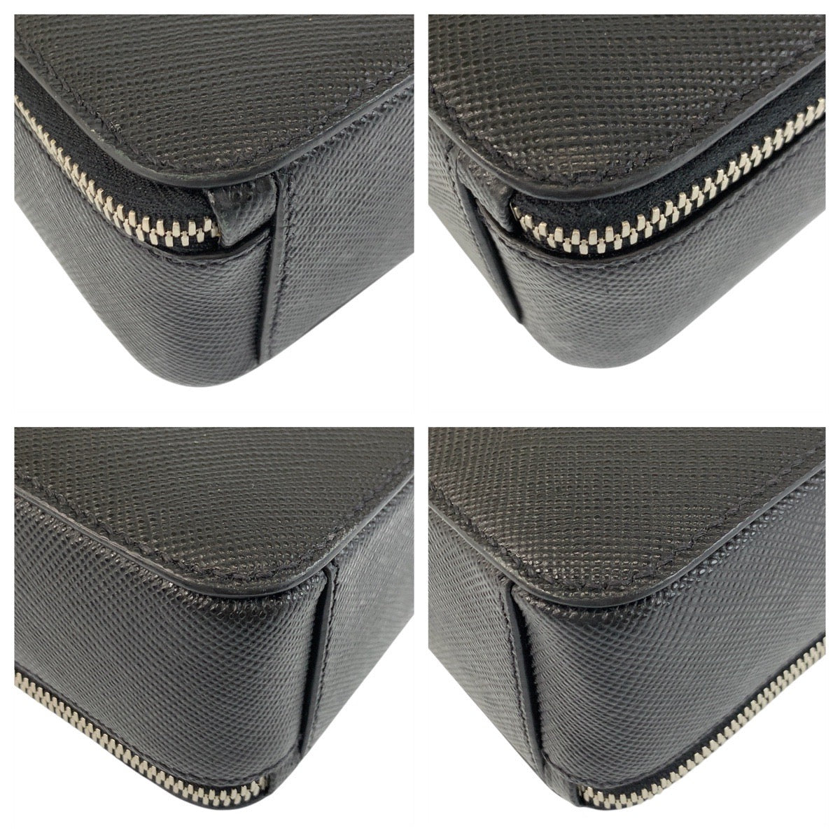 20601
PRADA プラダ サフィアーノ ブラック 黒 シルバー金具 レザー ビジネスバッグ ブリーフケース メンズ SA850
