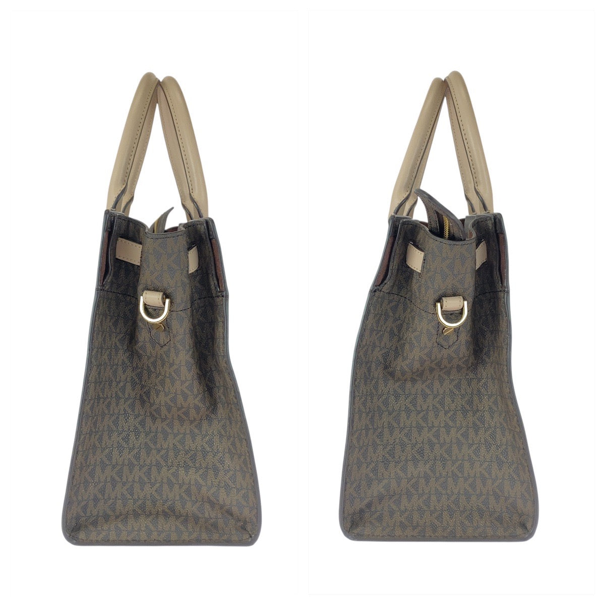 20604
Michael Kors MK Signature Hamilton Satchel Brown Beige PVC 30F9G0HS3B Handbag Tote Bag Shoulder Bag 2WAY Women's SA15