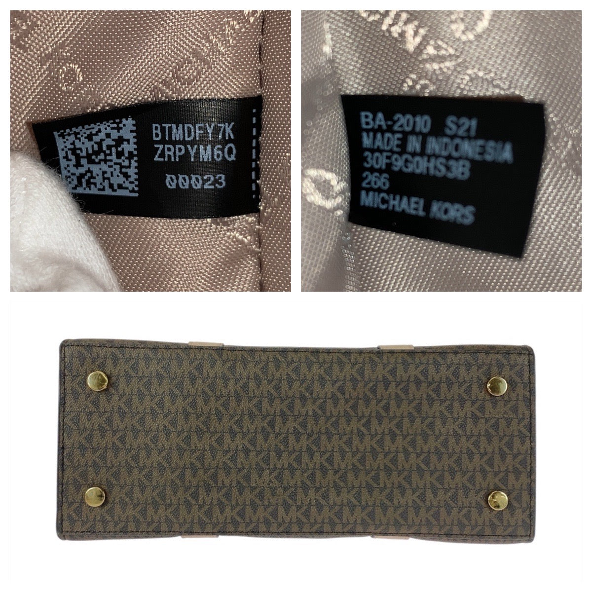 20604
Michael Kors MK Signature Hamilton Satchel Brown Beige PVC 30F9G0HS3B Handbag Tote Bag Shoulder Bag 2WAY Women's SA15