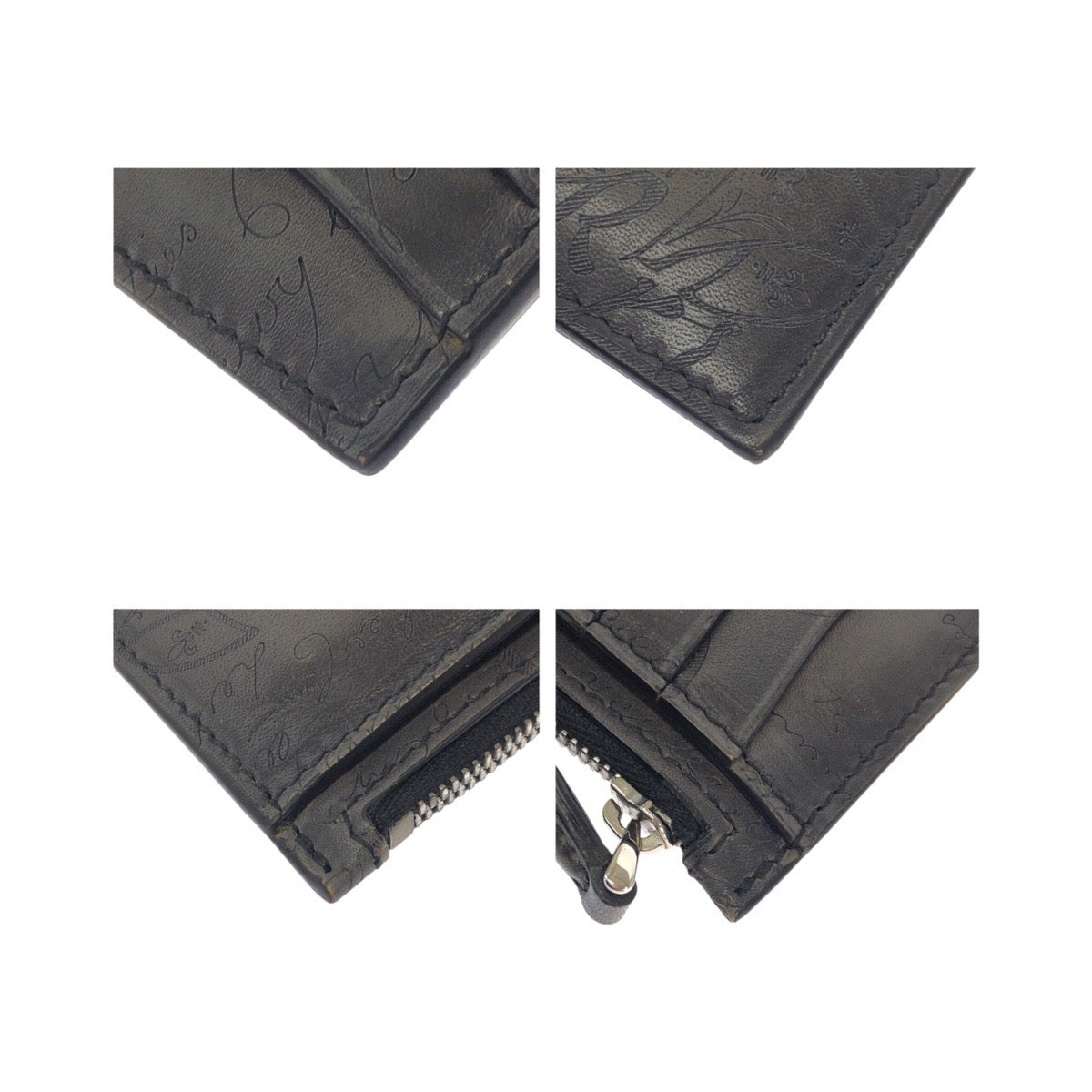 20605
Berluti ベルルッティ カリグラフィ スクリット ダークグレー シルバー金具 レザー カードケース コインケース フラグメントケース メンズ ABP49