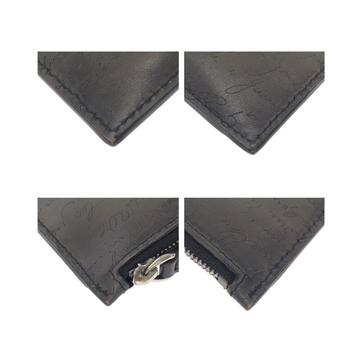 20605
Berluti ベルルッティ カリグラフィ スクリット ダークグレー シルバー金具 レザー カードケース コインケース フラグメントケース メンズ ABP49