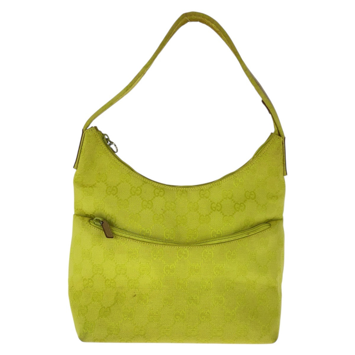 20606
GUCCI Yellow Beige Silver Hardware GG Canvas / Leather 001 3386 Shoulder Bag Women's AB18