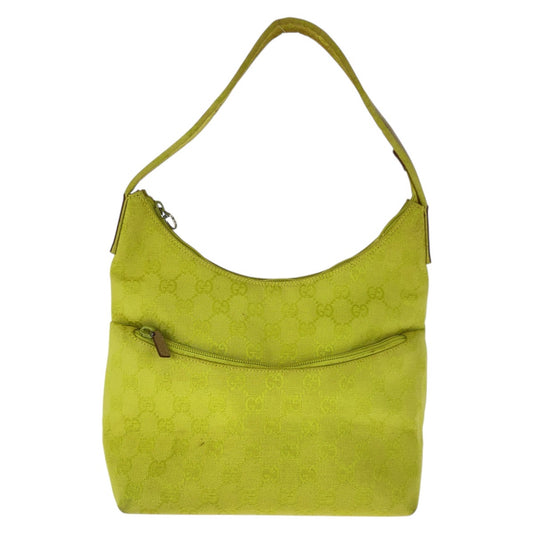 20606
GUCCI グッチ イエロー ベージュ シルバー金具 GGキャンバス / レザー 001 3386 ショルダーバッグ レディース AB18