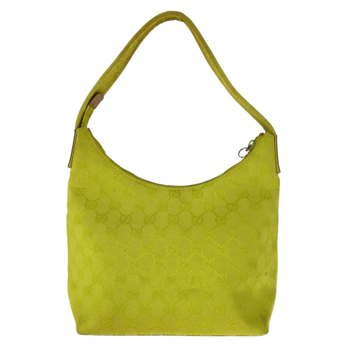 20606
GUCCI Yellow Beige Silver Hardware GG Canvas / Leather 001 3386 Shoulder Bag Women's AB18