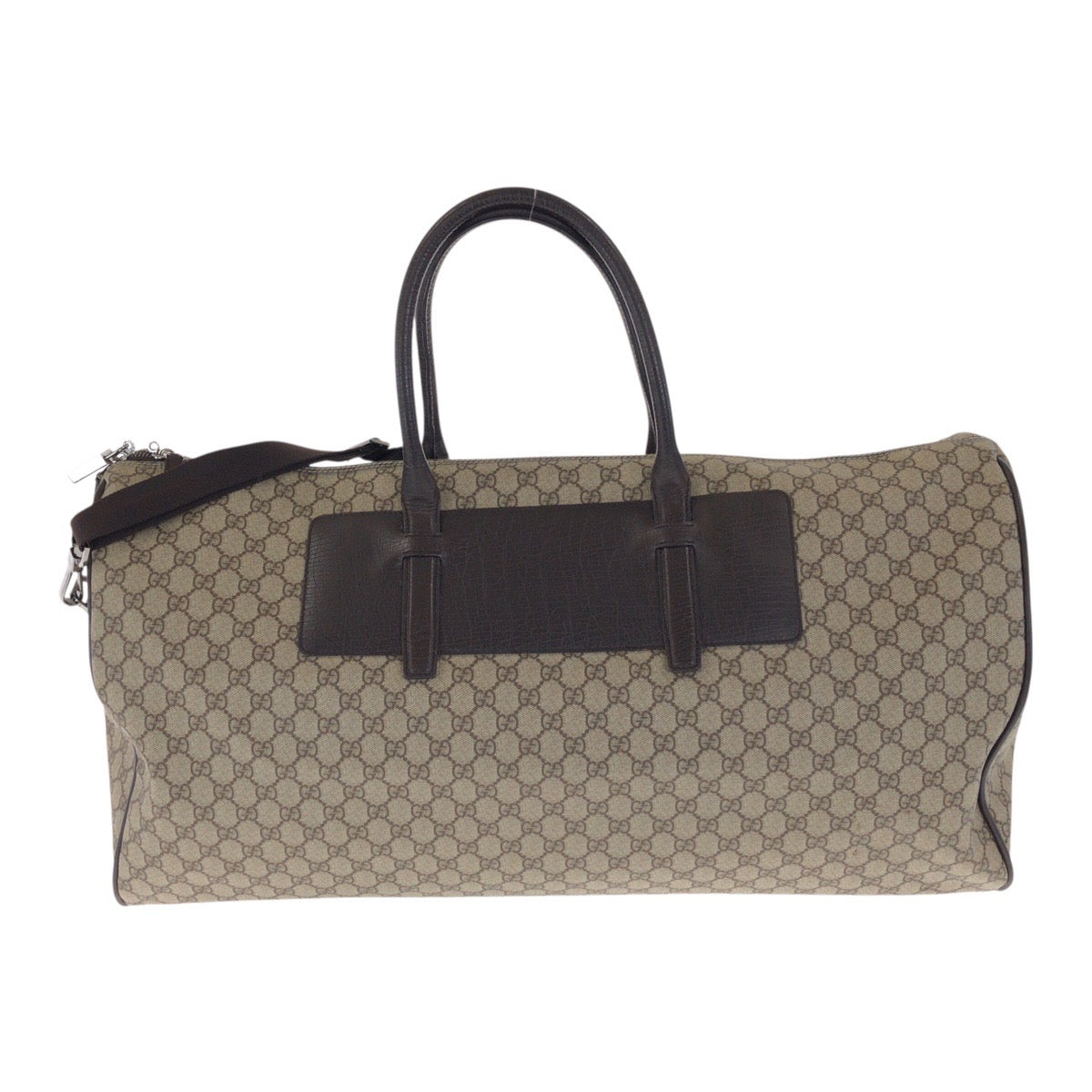20609
GUCCI Brown Silver Hardware GG Supreme Canvas / Leather 101672 Boston Bag Shoulder Bag 2way Men's AB620