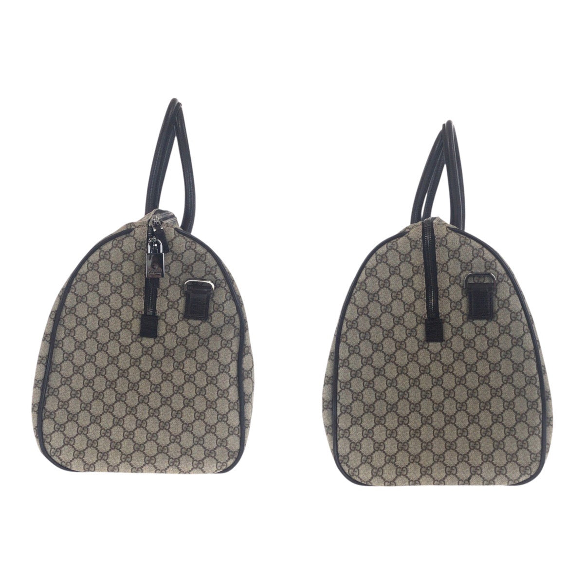 20609
GUCCI Brown Silver Hardware GG Supreme Canvas / Leather 101672 Boston Bag Shoulder Bag 2way Men's AB620