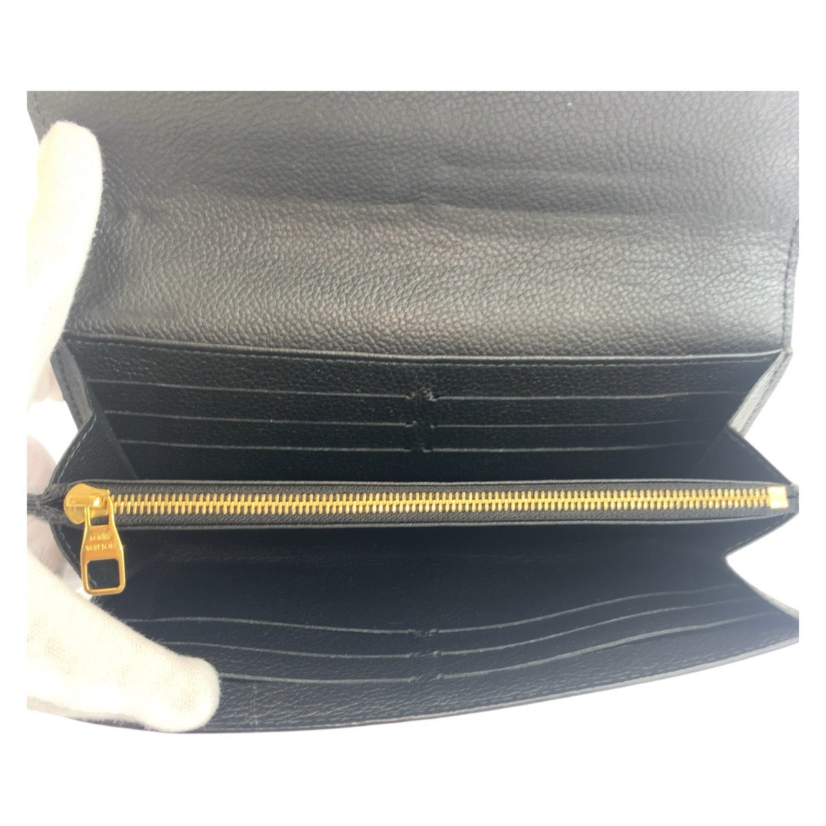 20611
LOUIS VUITTON ルイヴィトン モノグラム アンプラント ポルトフォイユサラ ノワール ブラック 黒 ゴールド金具 レザー M61182 長財布 ロングウォレット レディース AB36