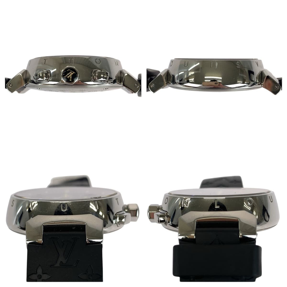 20614
LOUIS VUITTON ルイヴィトン タンブール ラブリーカップ ブラック 黒 シルバー ステンレス / ラバー / ガラス Q132G 腕時計 クオーツ クオーツ ブラック文字盤 レディース A150