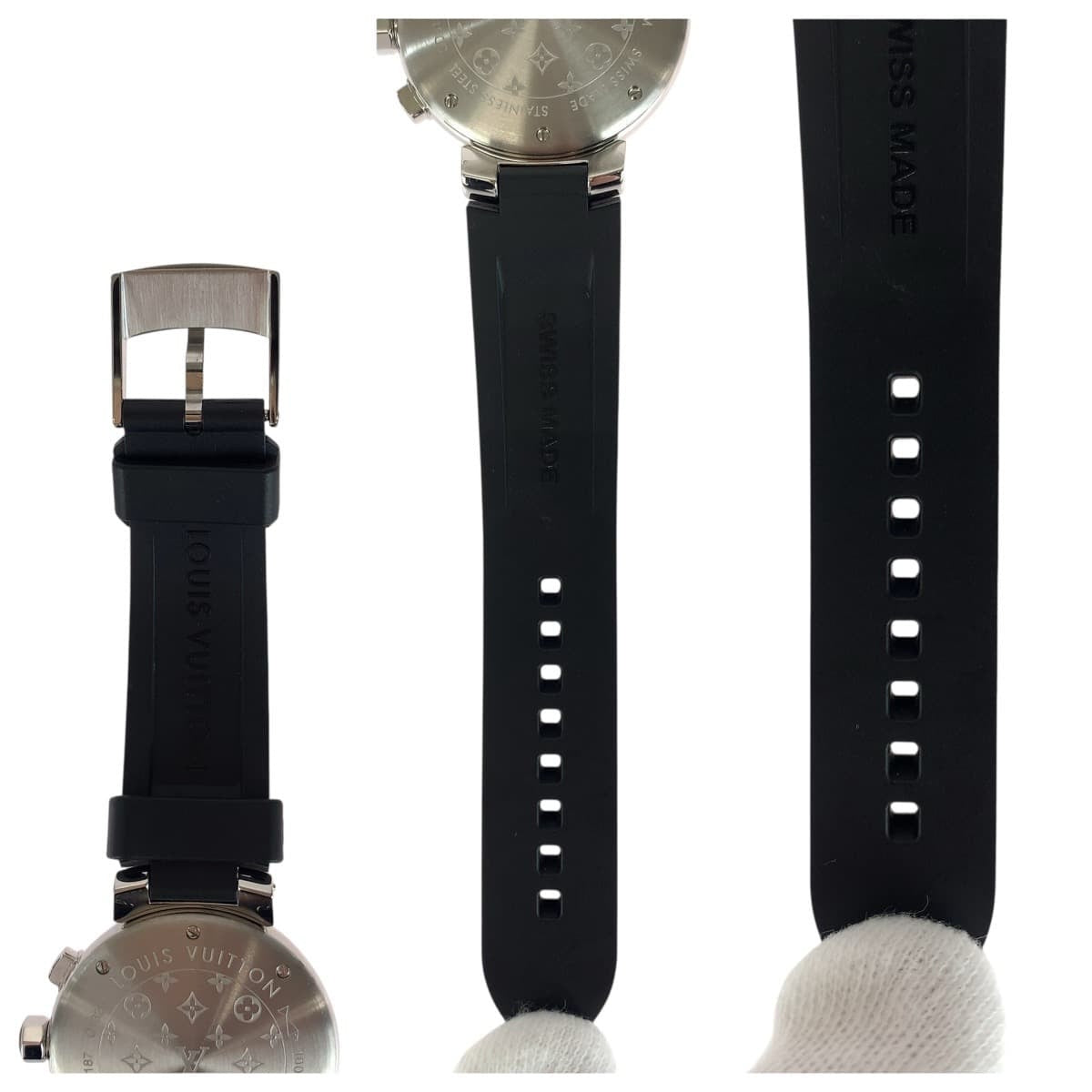 20614
LOUIS VUITTON ルイヴィトン タンブール ラブリーカップ ブラック 黒 シルバー ステンレス / ラバー / ガラス Q132G 腕時計 クオーツ クオーツ ブラック文字盤 レディース A150