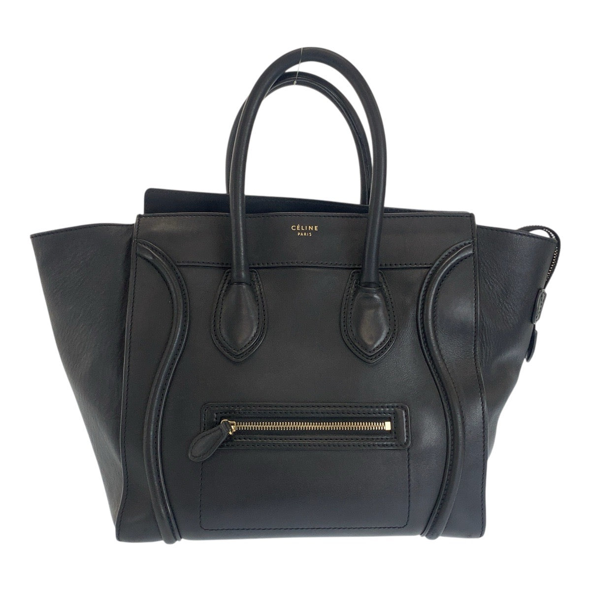 20618
CELINE セリーヌ ラゲージ ミニショッパー ブラック 黒 ゴールド金具 レザー F SA 0132 トートバッグ ハンドバッグ レディース AB63