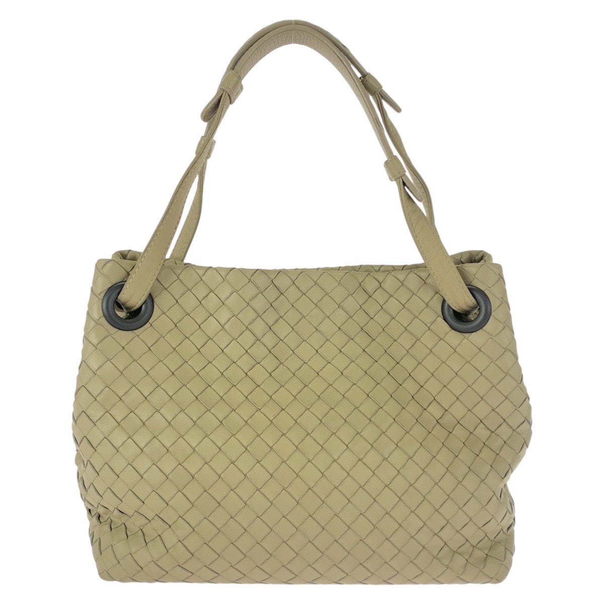 20621
BOTTEGAVENETA ボッテガヴェネタ イントレチャート ガルダ ベージュ ガンメタ金具 レザー B0598 7987Q トートバッグ ハンドバッグ ショルダーバッグ レディース AB63