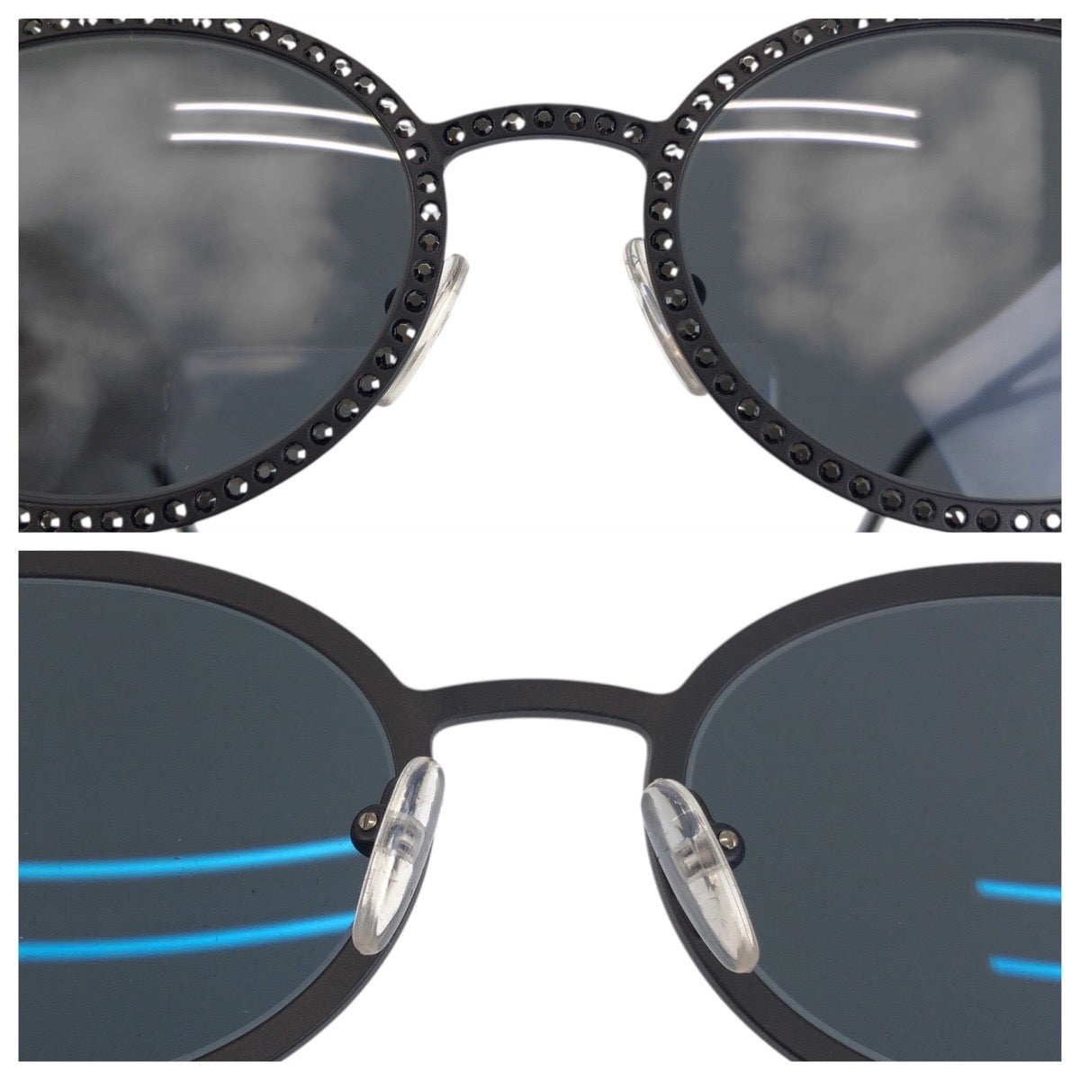 20626
Supreme シュプリーム スワロフスキー ブラック メタル サングラス ミラーサングラス オーバル レディース N75