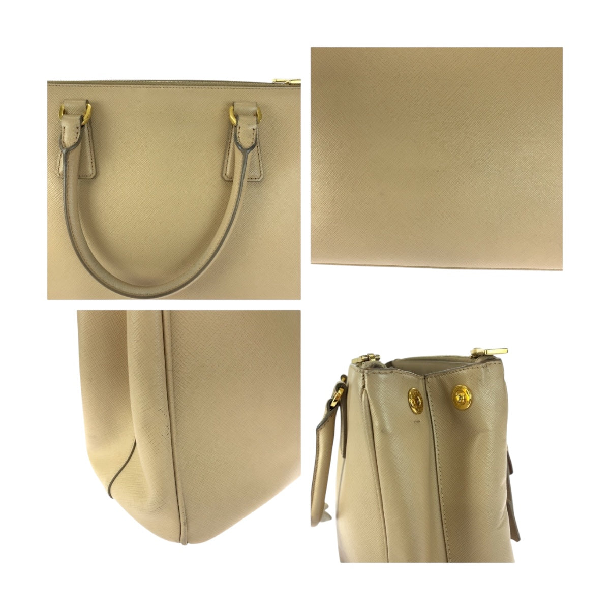 20137
PRADA プラダ サフィアーノ 三角ロゴプレート ベージュ ゴールド金具 レザー BN2674 ショルダーバッグ トートバッグ ハンドバッグ 2way レディース ABP57