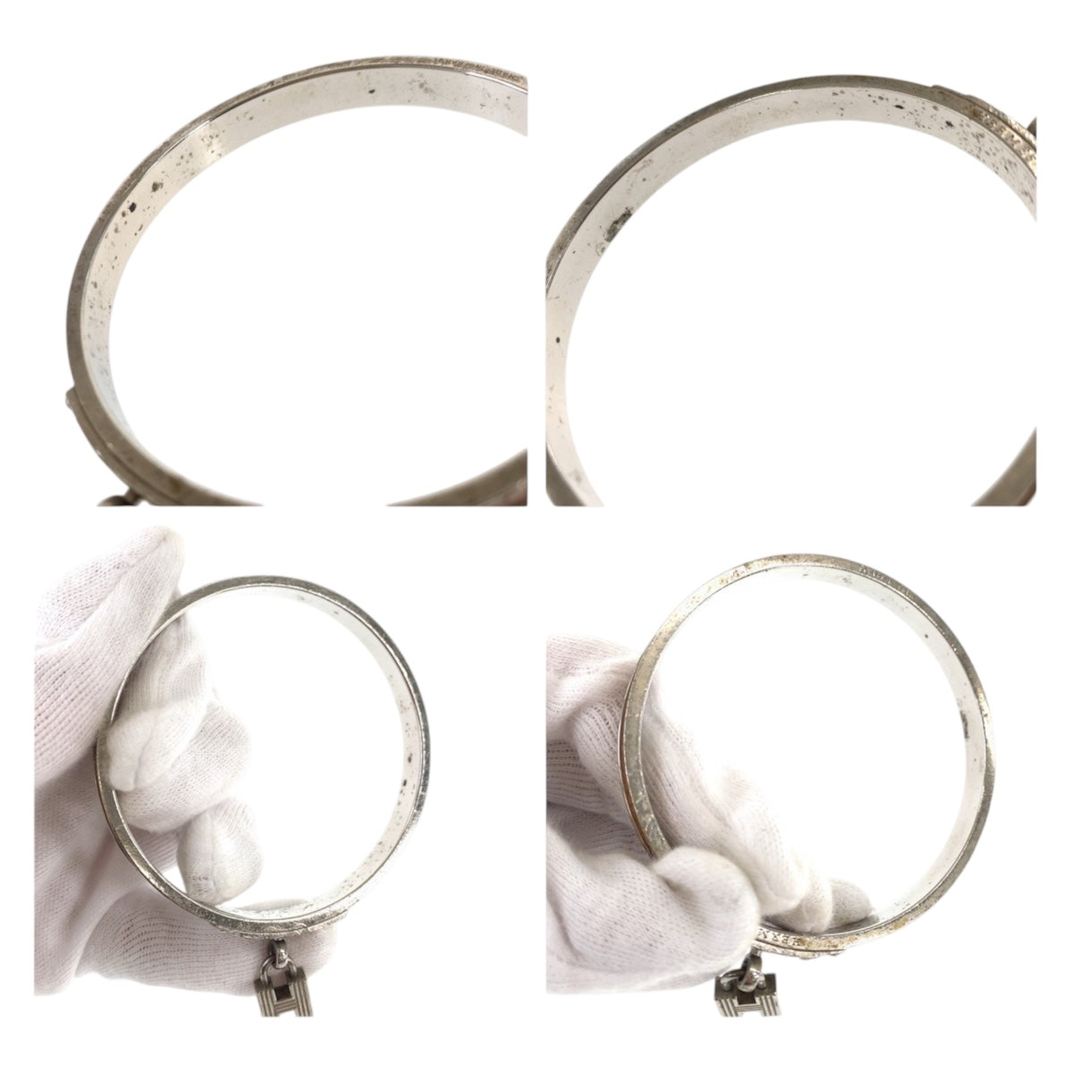 20643
HERMES エルメス ケリー Hカデナモチーフ ゴールド ブラウン シルバー金具 メタル / レザー ブレスレット バングル レディース AB8