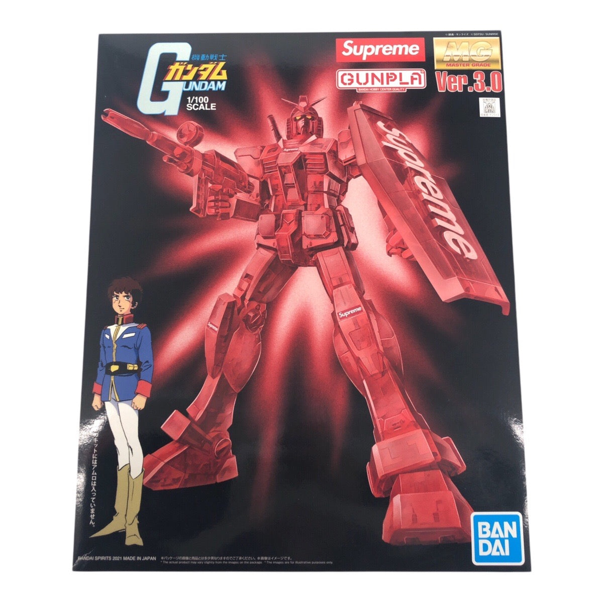 20650
Supreme 21AW WEEK17 Red White Plastic MG 1/100 RX-78-2 GUNDAM Ver.3.0 Model Kit Men's N25