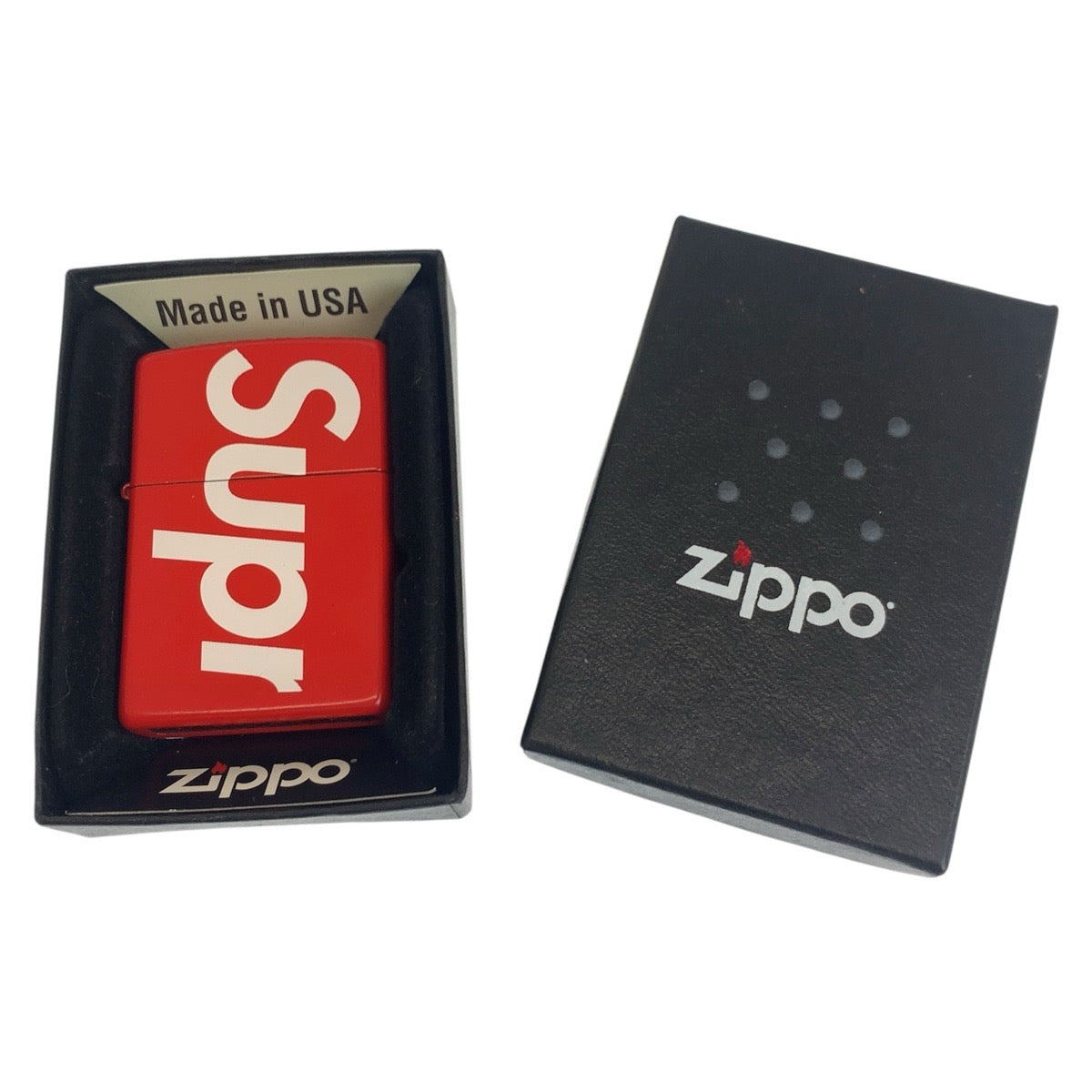 20656
Supreme シュプリーム Logo Zippo レッド ホワイト 真鍮 ライター メンズ N28