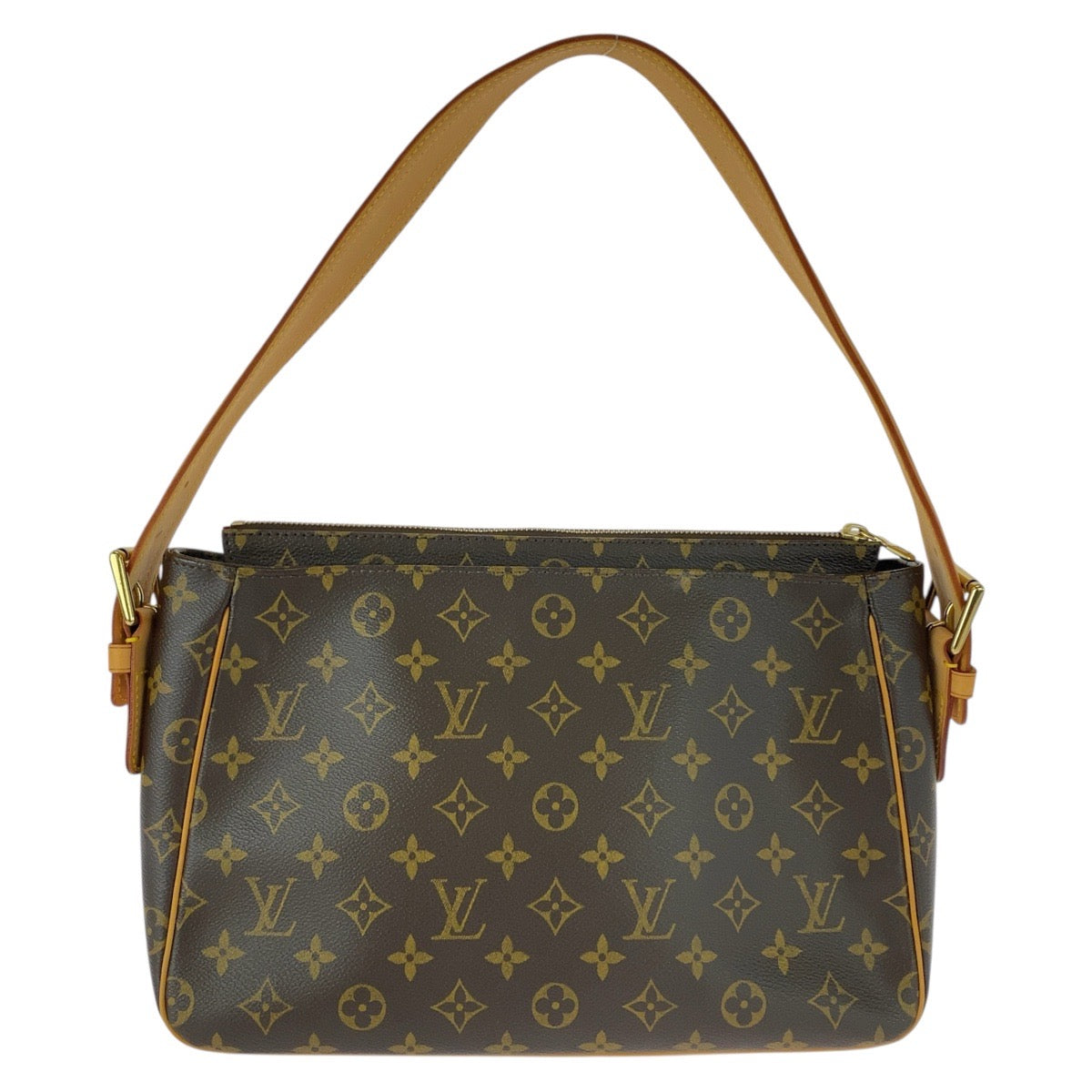 20670
LOUIS VUITTON ルイヴィトン モノグラム ヴィバシテGM ブラウン ベージュ ゴールド金具 PVC / レザー M51163 ショルダーバッグ レディース A128