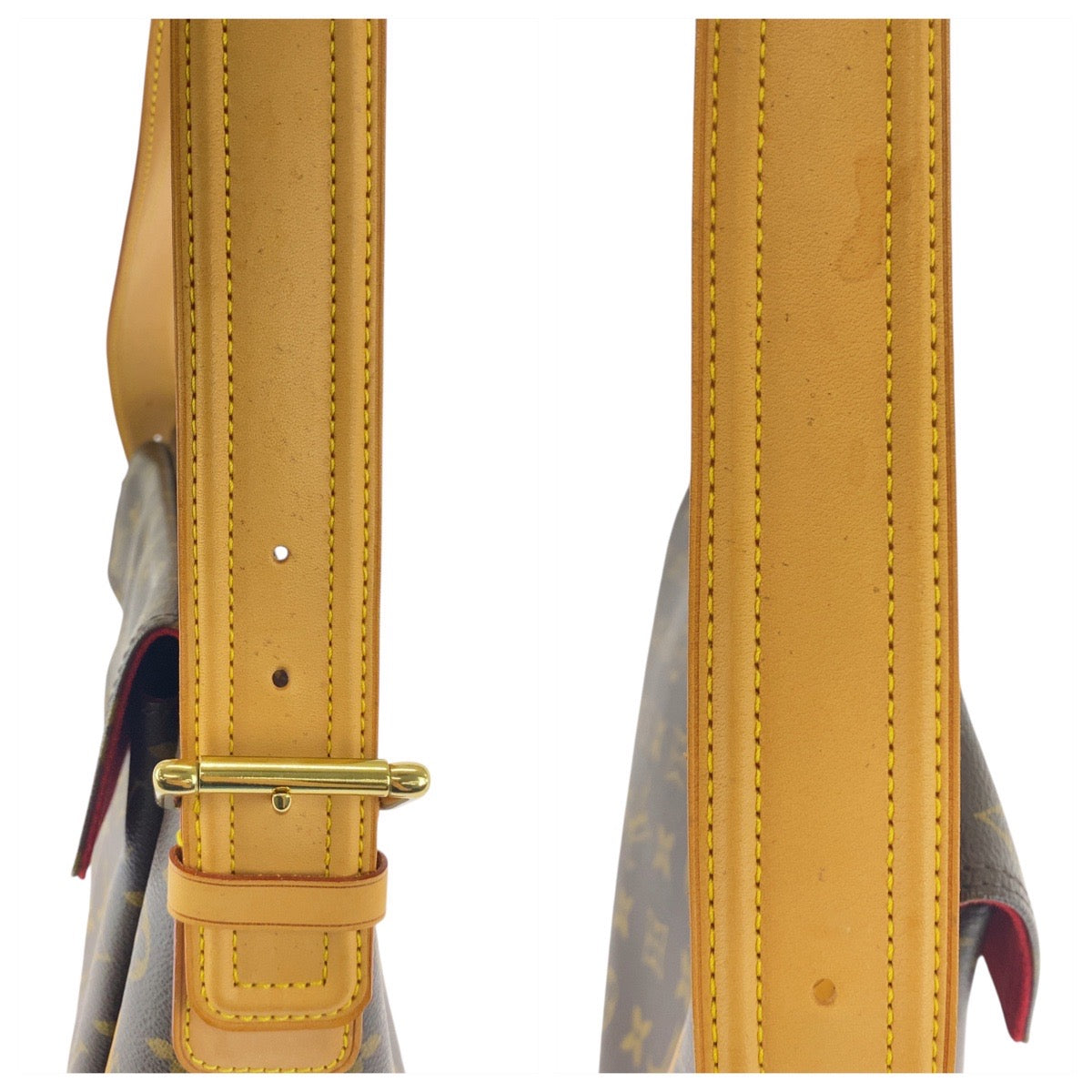 20670
LOUIS VUITTON ルイヴィトン モノグラム ヴィバシテGM ブラウン ベージュ ゴールド金具 PVC / レザー M51163 ショルダーバッグ レディース A128