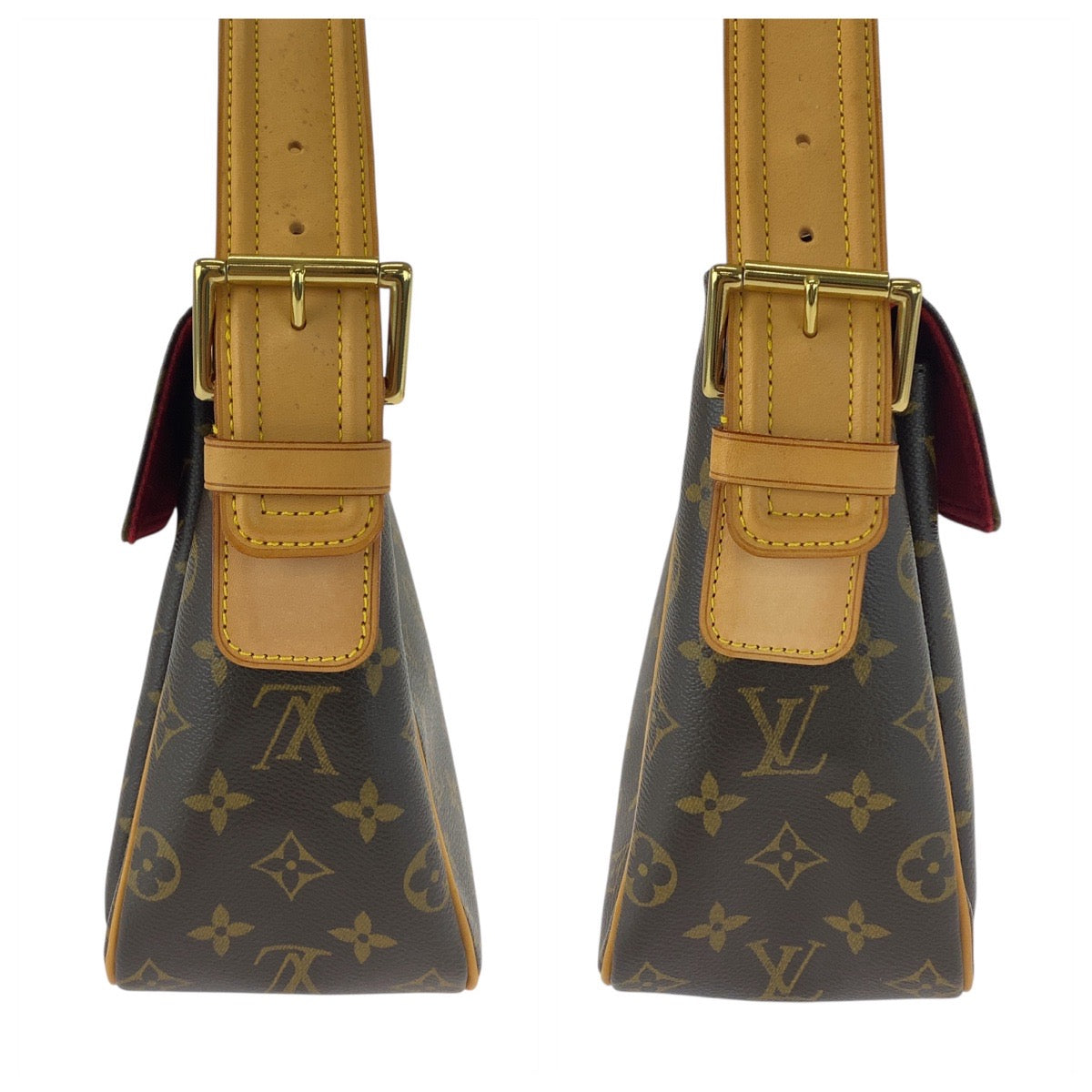 20670
LOUIS VUITTON ルイヴィトン モノグラム ヴィバシテGM ブラウン ベージュ ゴールド金具 PVC / レザー M51163 ショルダーバッグ レディース A128