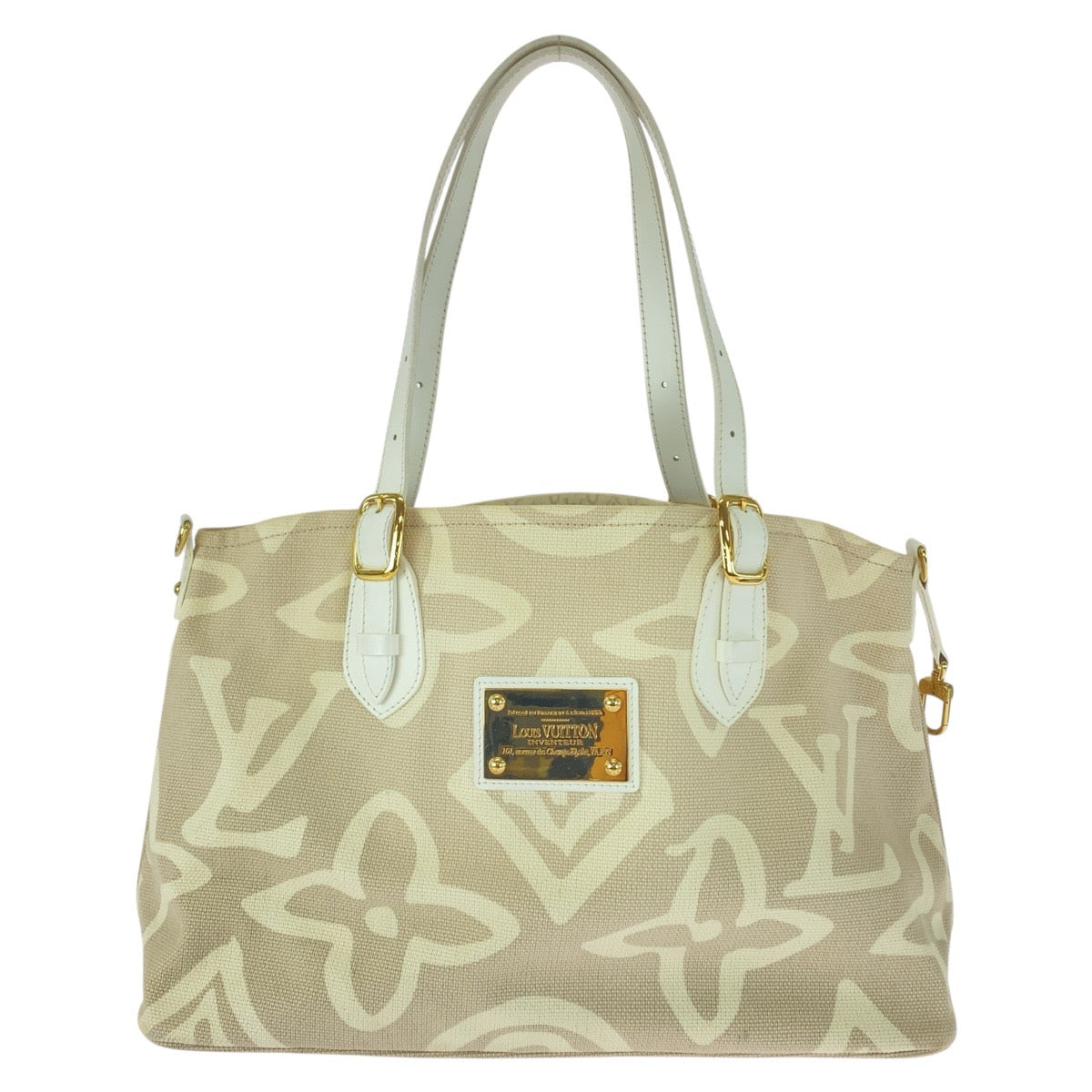 20671
LOUIS VUITTON ルイヴィトン タイシエンヌGM ベージュ クリーム ゴールド金具 キャンバス / レザー M95675 トートバッグ ショルダーバッグ レディース A68