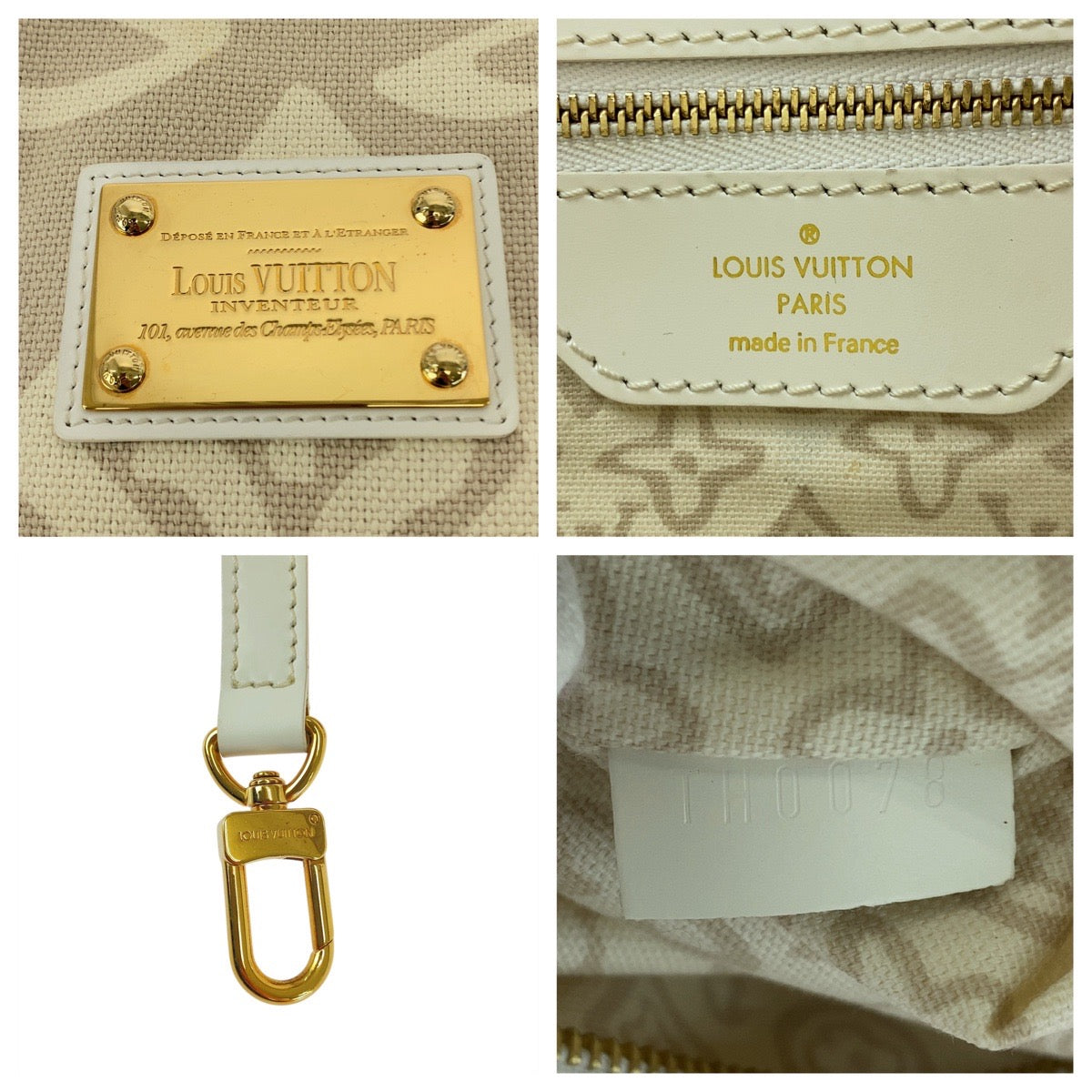 20671
LOUIS VUITTON ルイヴィトン タイシエンヌGM ベージュ クリーム ゴールド金具 キャンバス / レザー M95675 トートバッグ ショルダーバッグ レディース A68