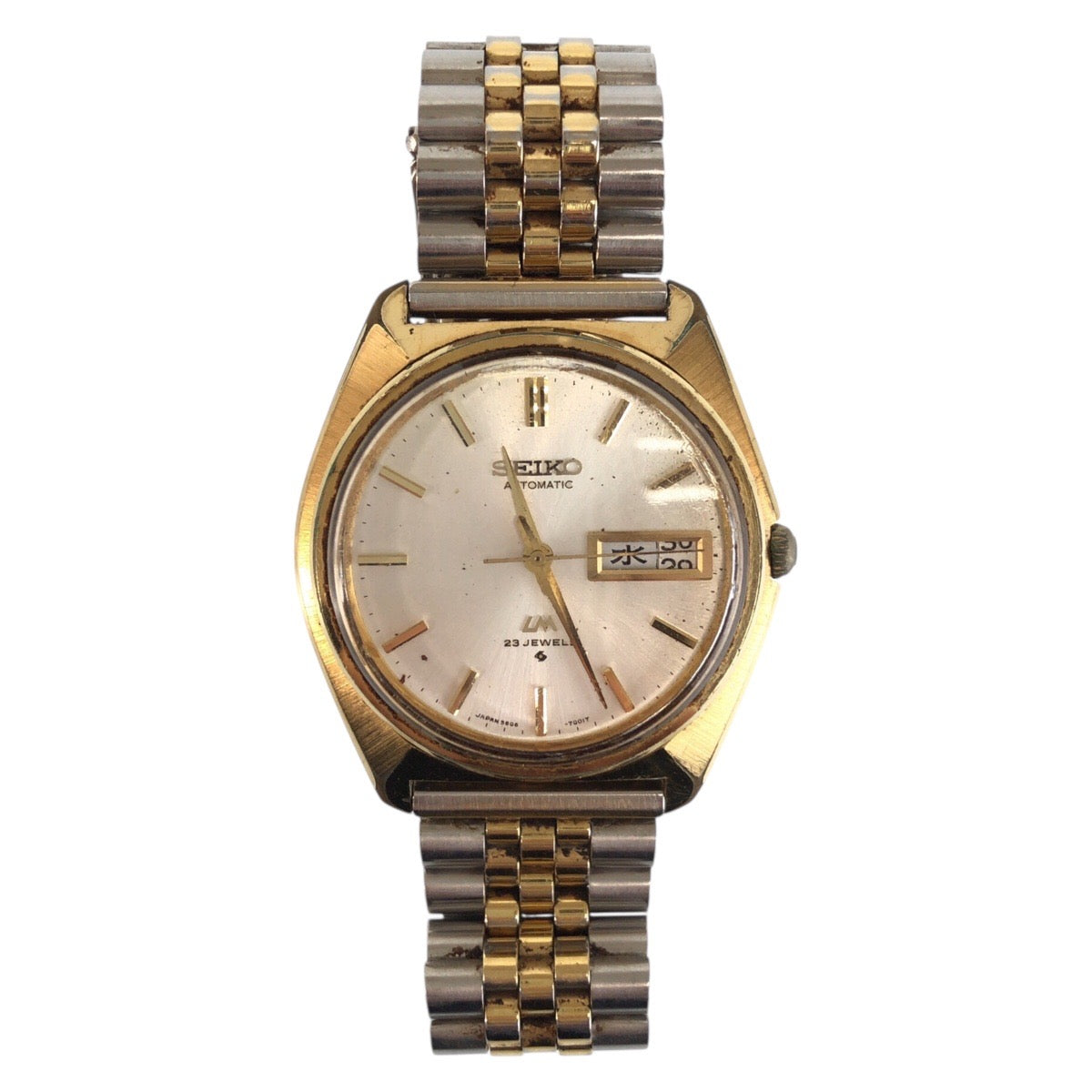 20676
SEIKO セイコー LM ロードマチック シルバー ゴールド ステンレス 5606-7000 腕時計 男女兼用 自動巻き シルバー文字盤 メンズ BC3