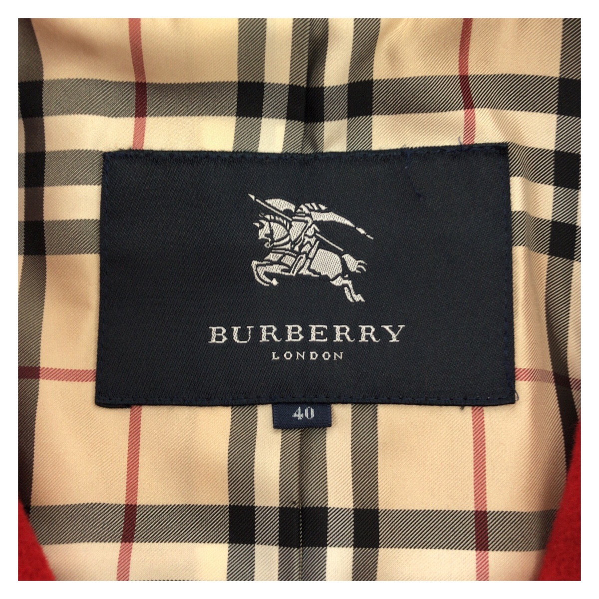 20677
BURBERRY バーバリー ロンドン ノバチェック サイズ40 レッド アンゴラ / ウール FN066-878 その他アウター コート レディース ABP10