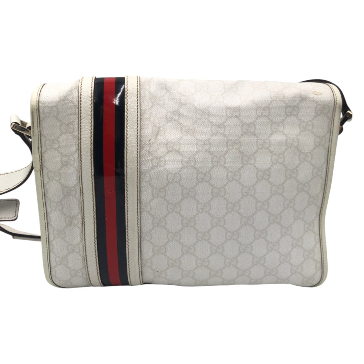 20679
GUCCI Sherry Line White Leather 145844 Shoulder Bag Messenger Bag Unisex Men's AB35