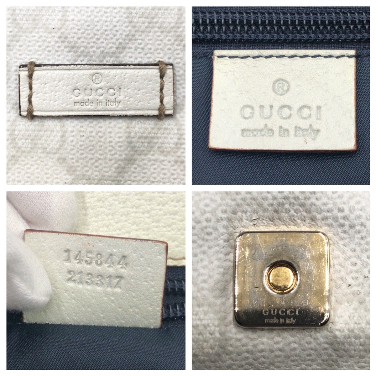 20679
GUCCI Sherry Line White Leather 145844 Shoulder Bag Messenger Bag Unisex Men's AB35